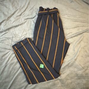 Zara Orange and Navy Blue Trousers with Stripes

#1131
